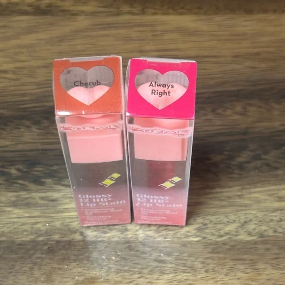 Creme Glossy 12 HR+ Lip Stain - 2pk (Always Right & Cherub shades) - Picture 2 of 3